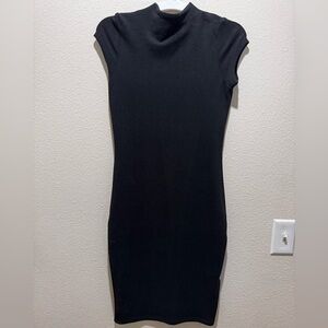Iris Black Sheath knee length Dress Sleeveless Crew Neck